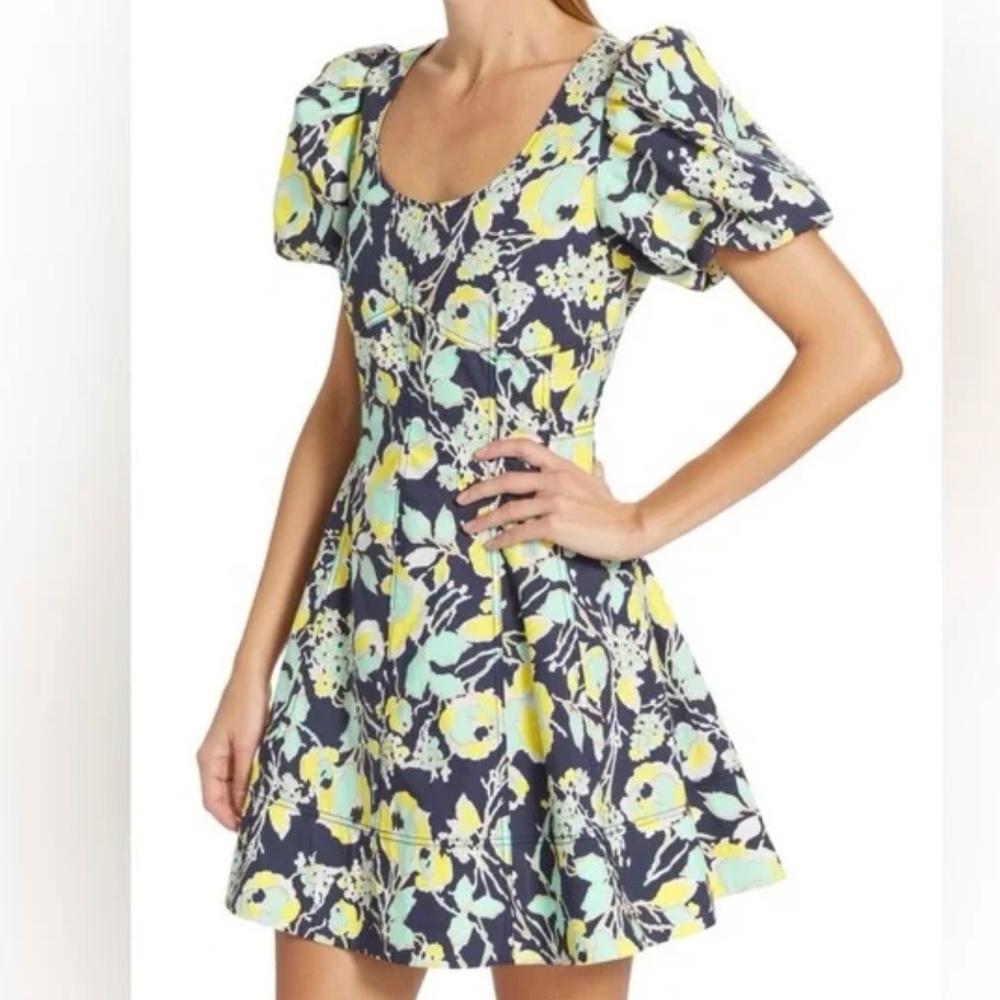 Tanya Taylor Madeline Dress, Blue - multicolour print, Size 0